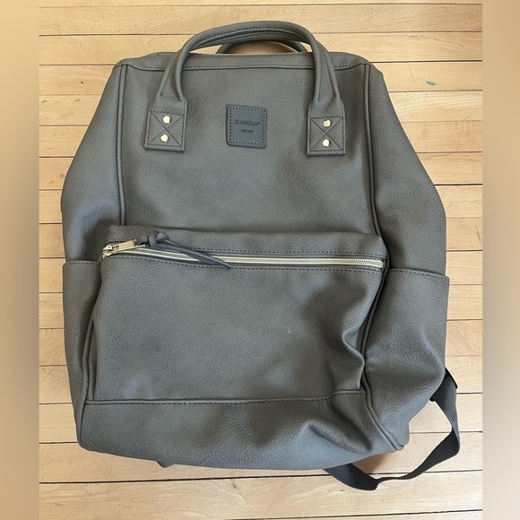Kah&Kee Handbags - Kah&Kee Gray Faux Leather Backpack